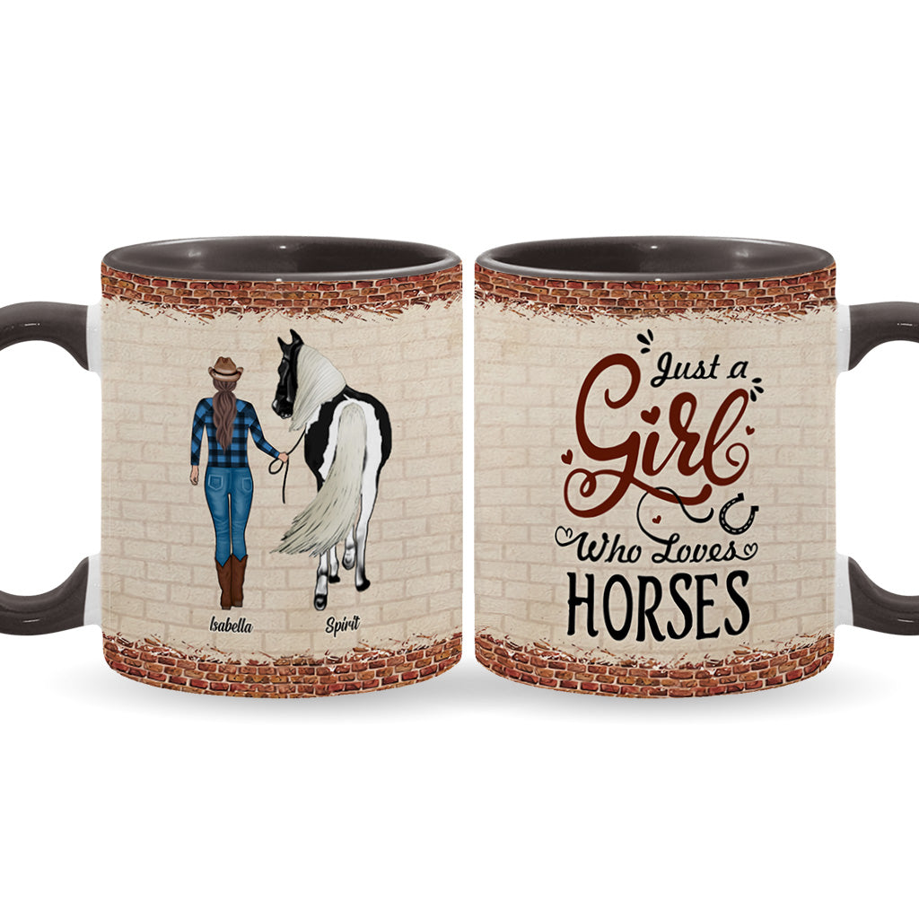 Just A Girl Who Loves Horses - Personalized Horse Accent Mug