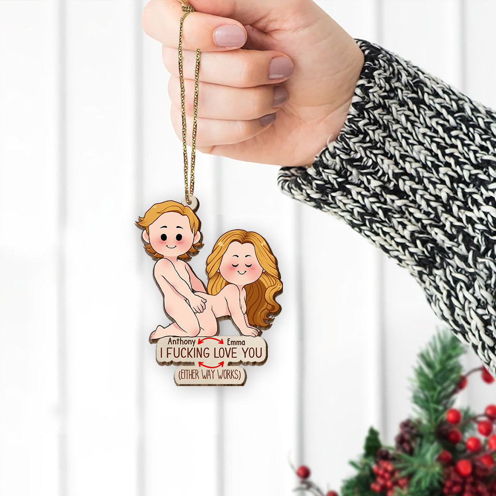 I Love You - gift for husband, wife, boyfriend, girlfriend - Personalized Wooden Card Pop Out Ornament