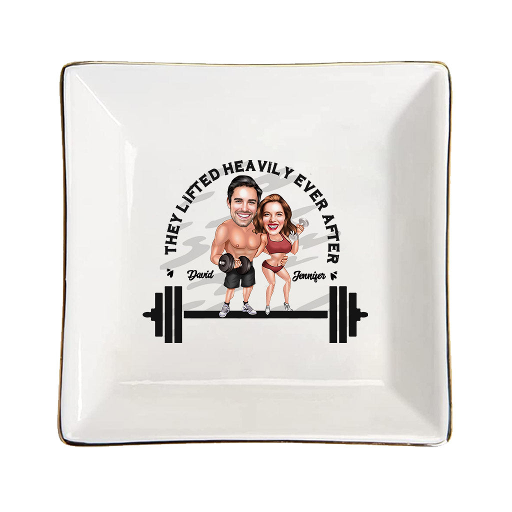 They Lifted Heavily Ever After - Personalized Fitness Jewelry Dish