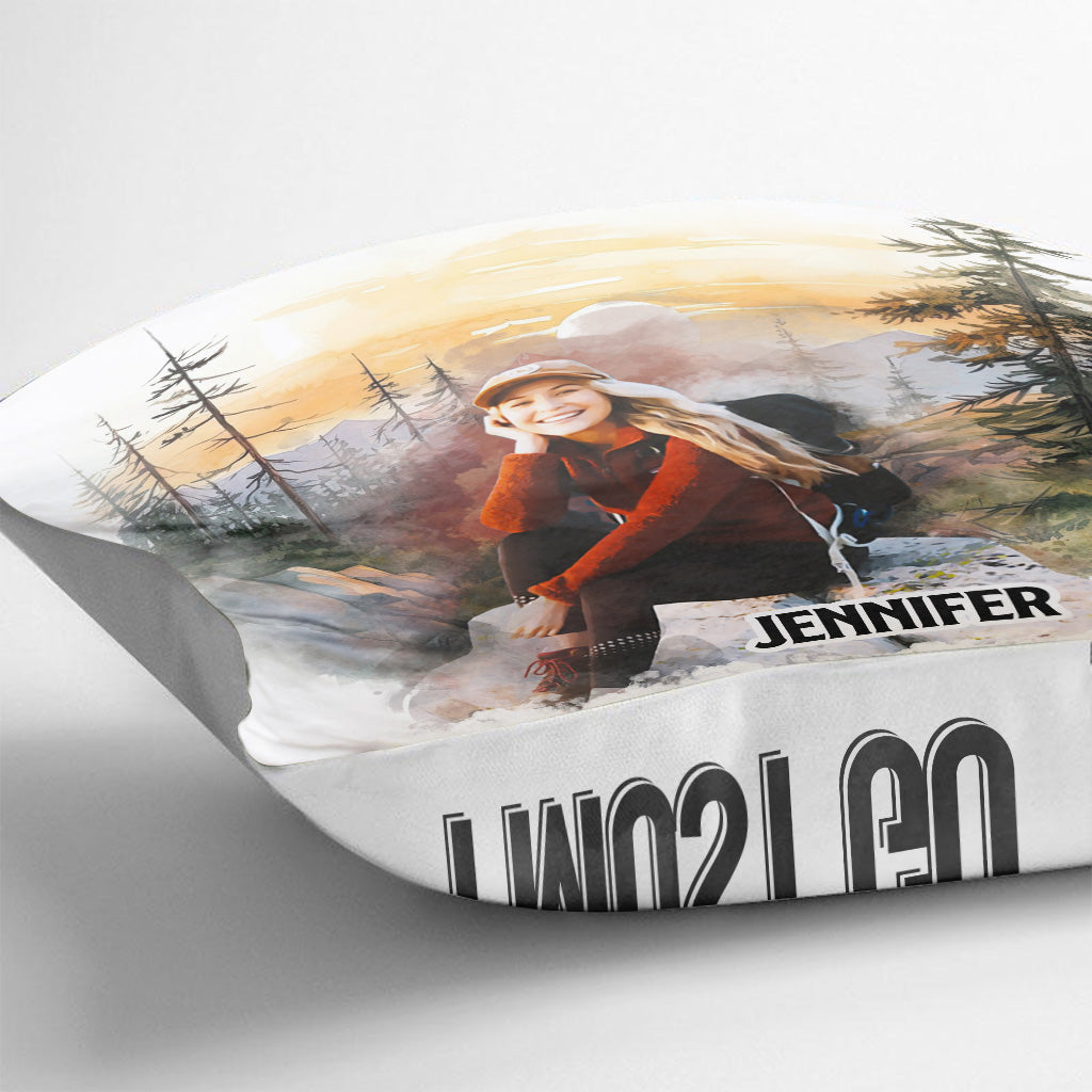 The Mountain Is Calling - Personalized Hiking Throw Pillow