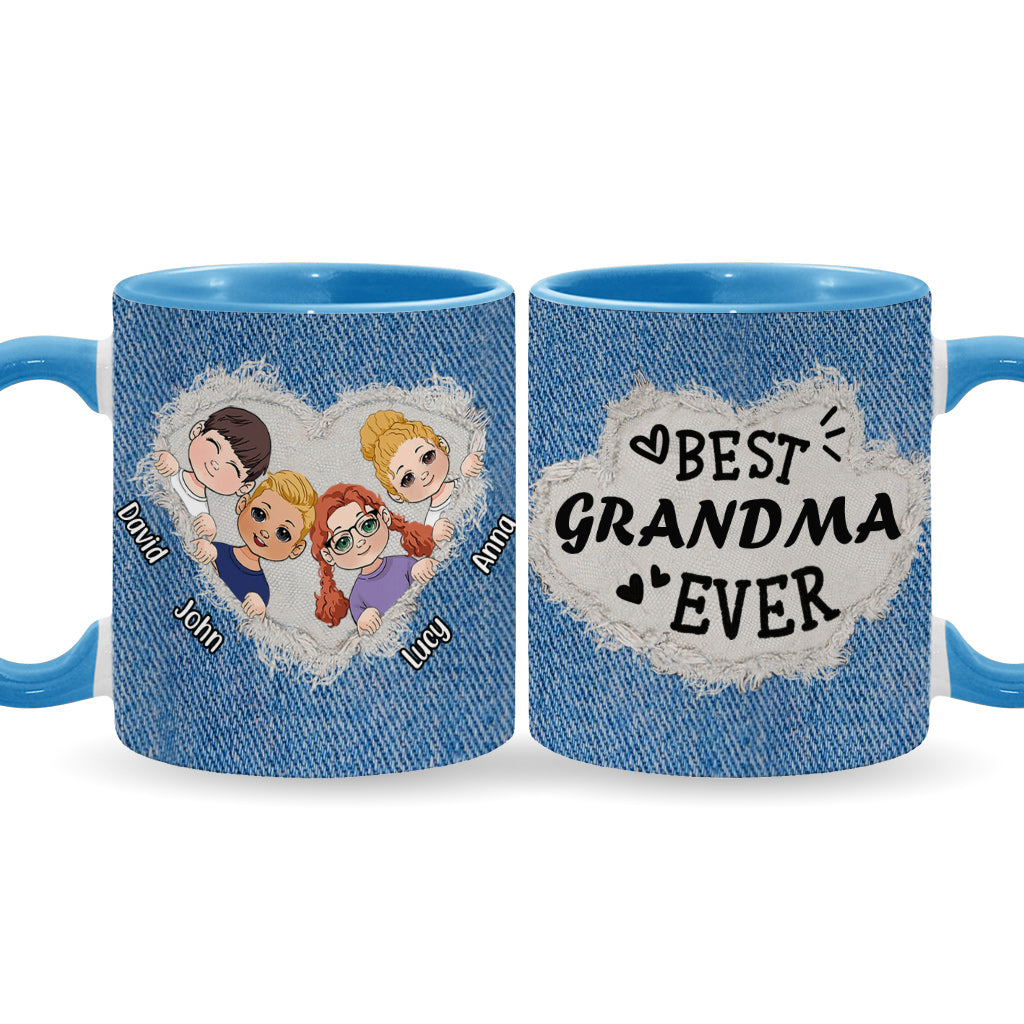 Best Grandma / Mom Ever - Personalized Grandma Accent Mug