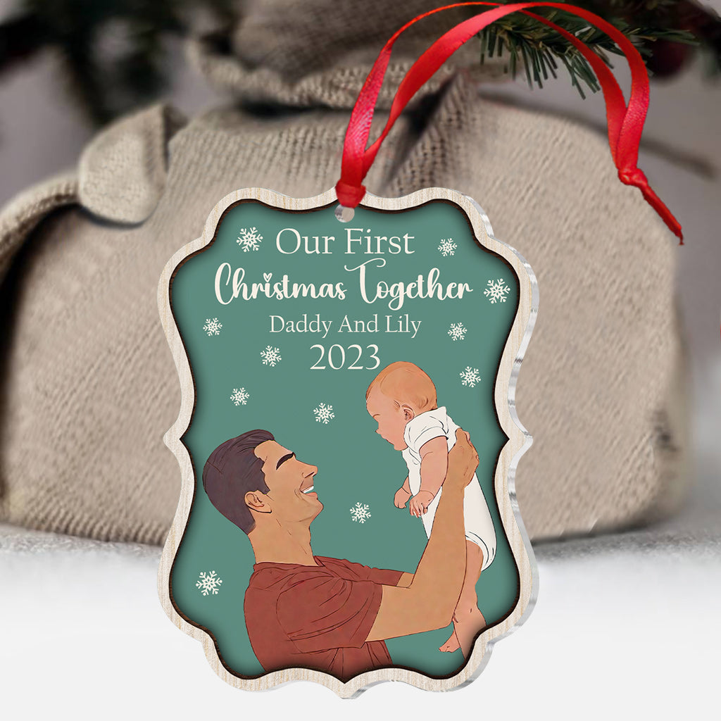 Discover Our First Christmas Together - Personalized Father One-sided Ornament