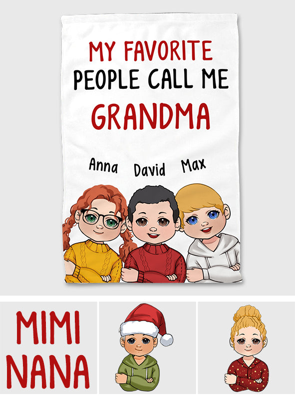 My Favorite People Call Me Grandma - Personalized Grandma Towel