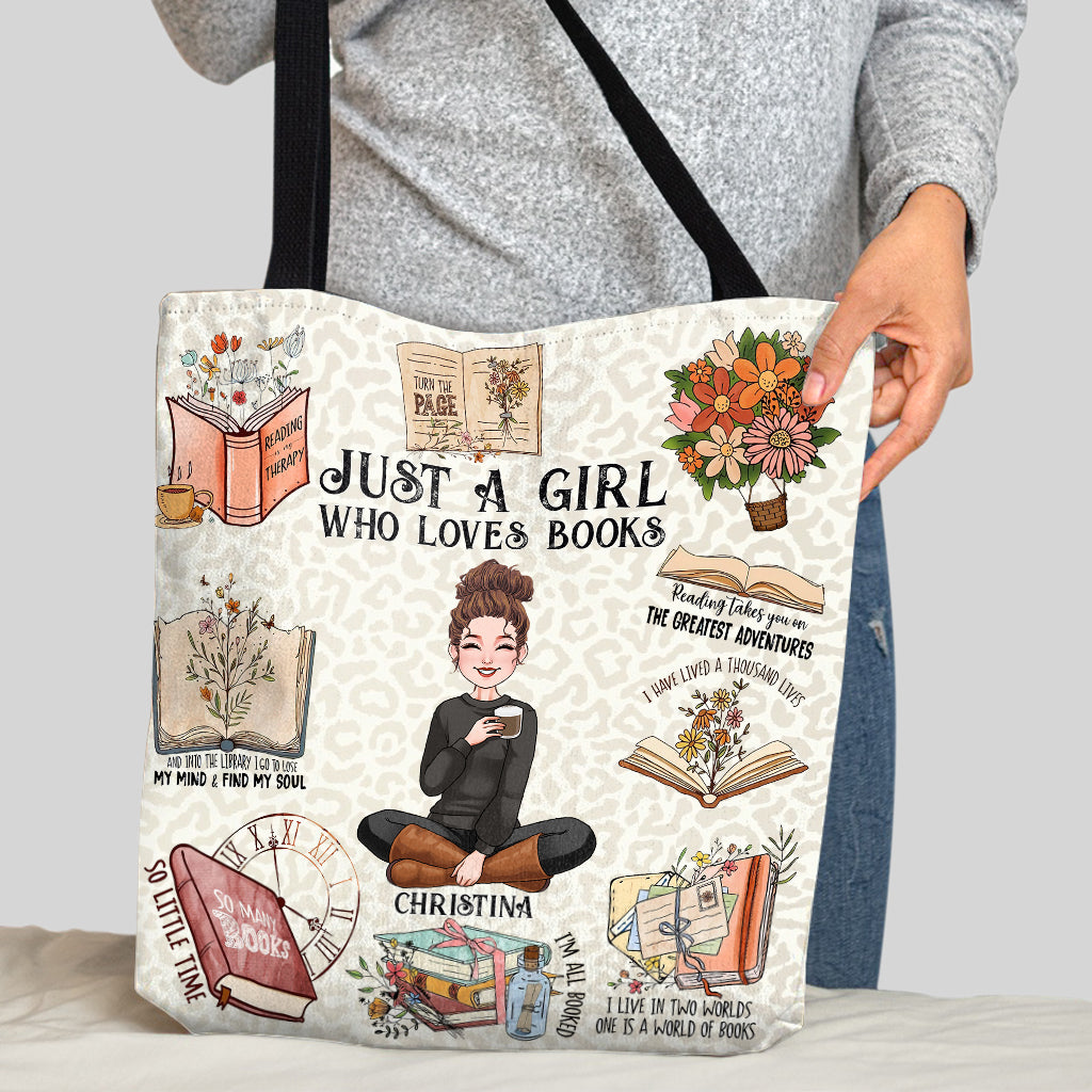 Just A Girl Who Loves Books - Personalized Book Tote Bag