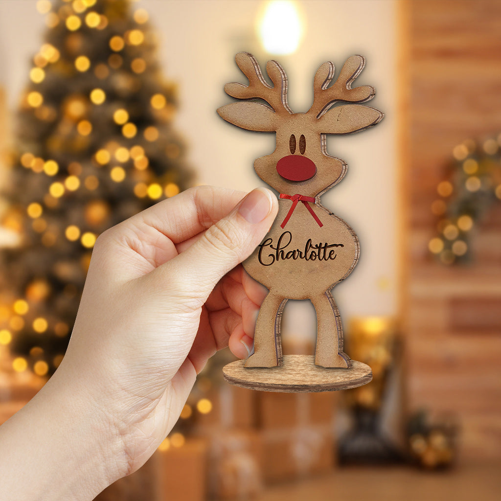 Reindeer Family - Personalized Family Freestanding Wood Plaque