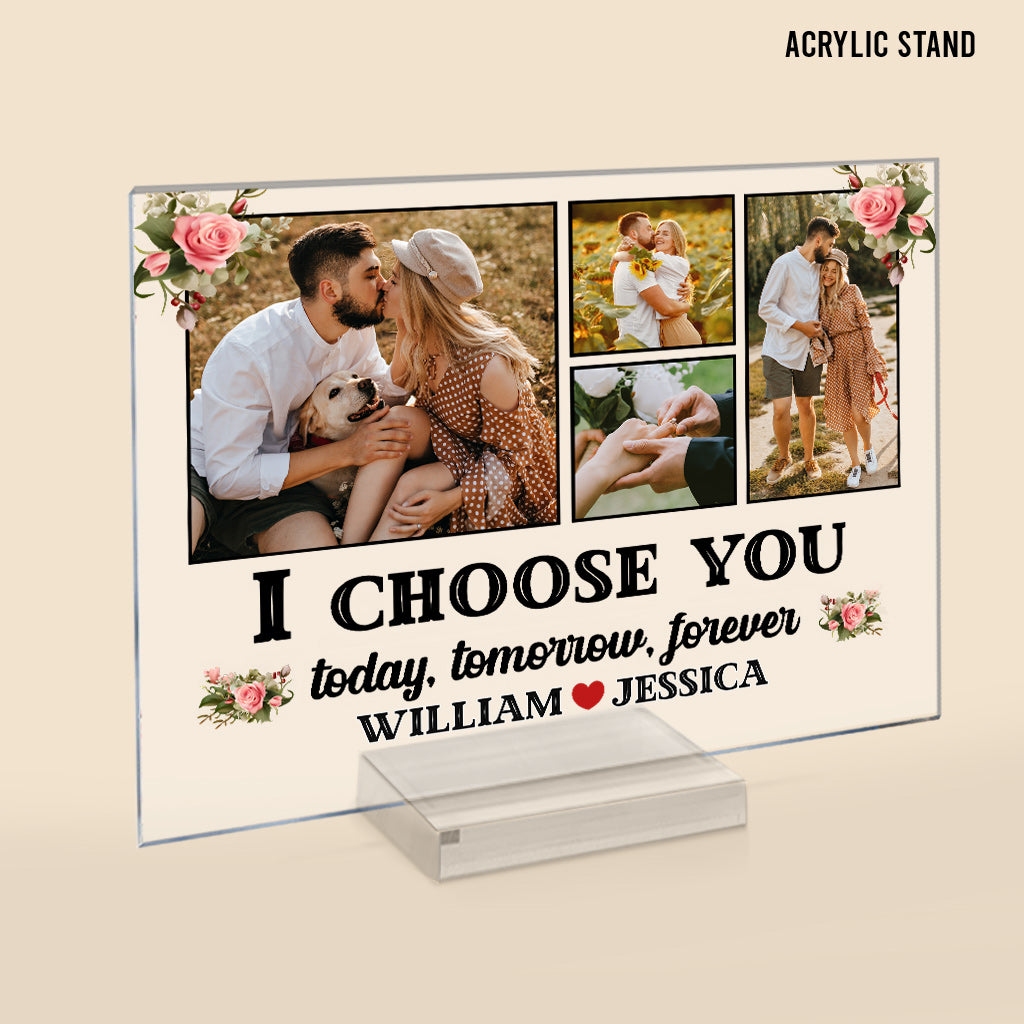 I Choose You - Personalized Couple Transparent Acrylic Plaque