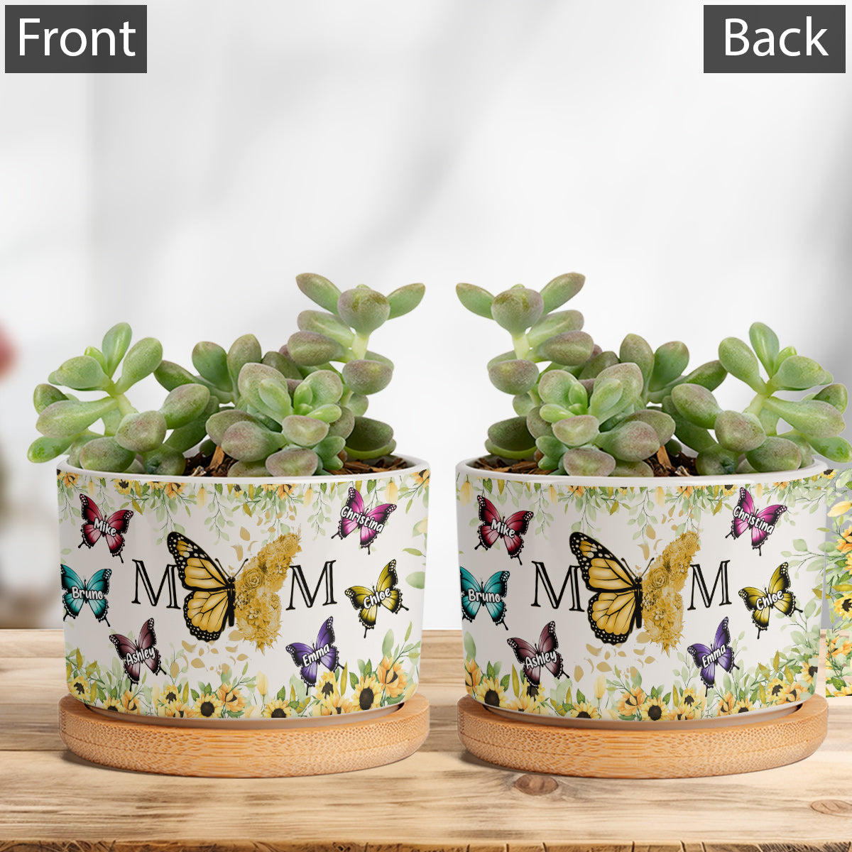 Mom's Garden - Personalized Mother Ceramic Plant Pot