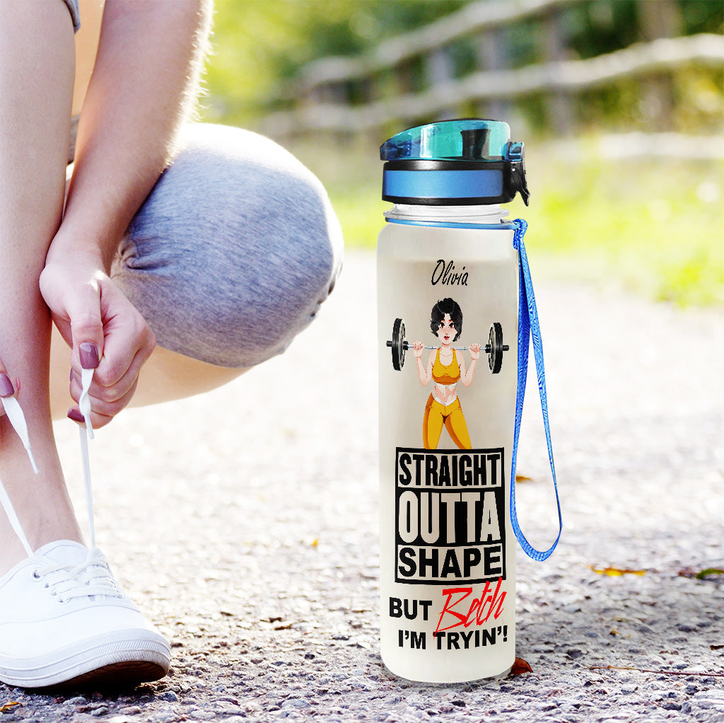 Life Is Better With Workout - Personalized Fitness Water Tracker Bottle