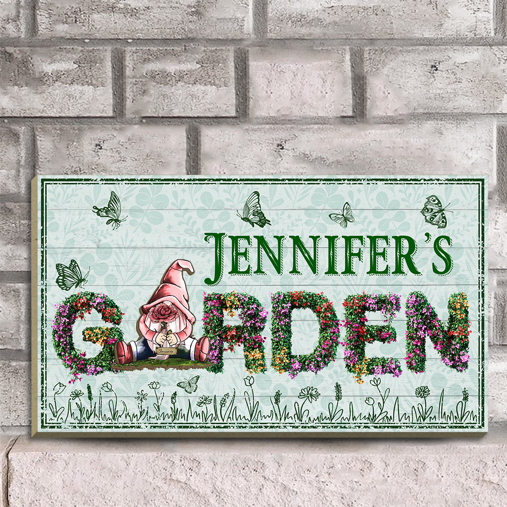 Welcome To My Garden - Personalized Gardening Interchangeable Wood Sign