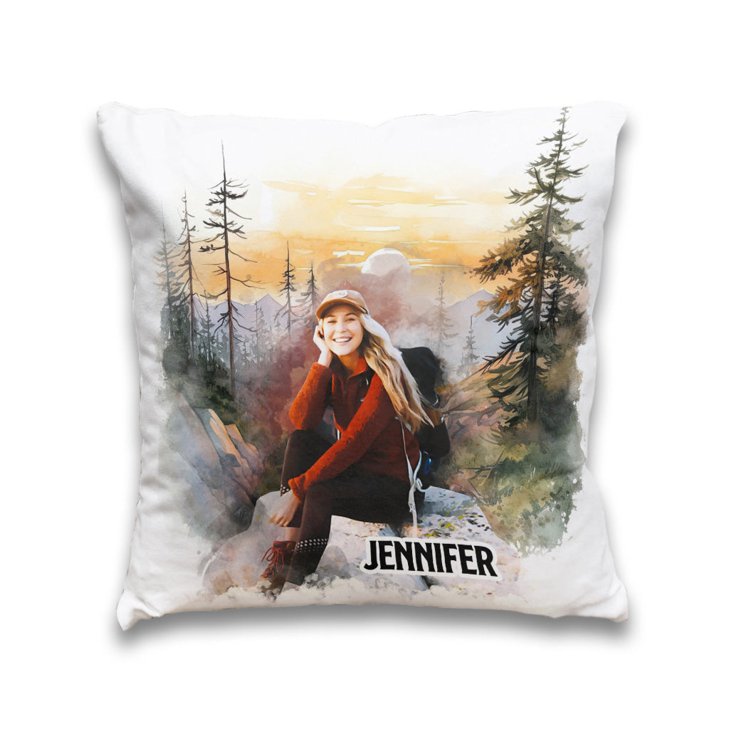 The Mountain Is Calling - Personalized Hiking Throw Pillow