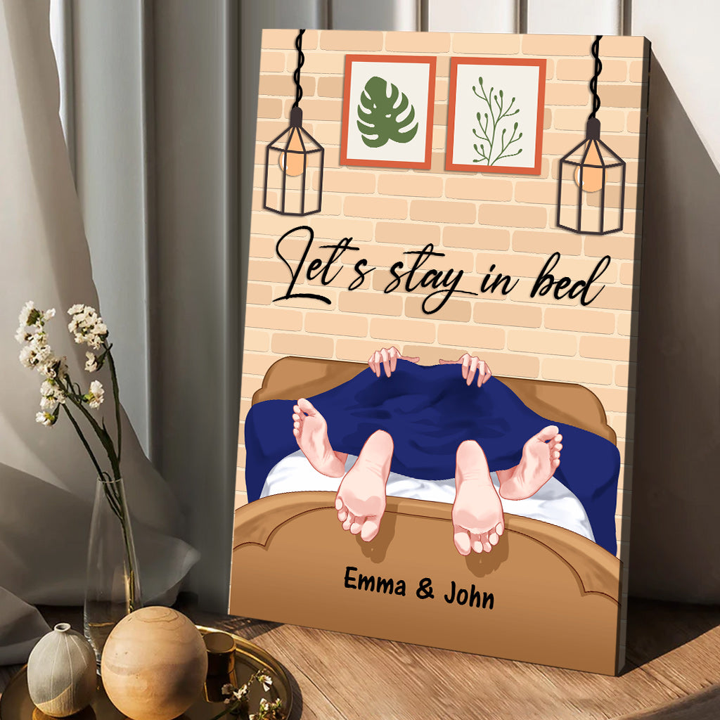 Let's Stay In Bed - Personalized Couple Canvas And Poster