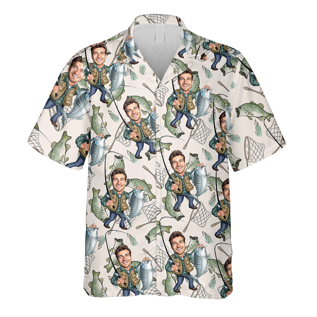 Photo Inserted Funny Fishing - Personalized Fishing Hawaiian Shirt