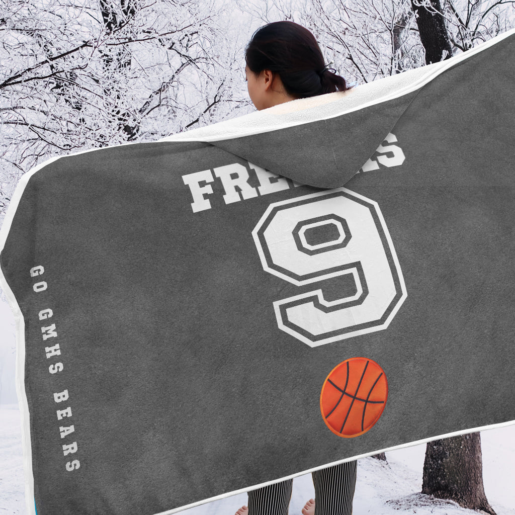 Sport Lovers Go Team - Personalized Basketball Hooded Blanket