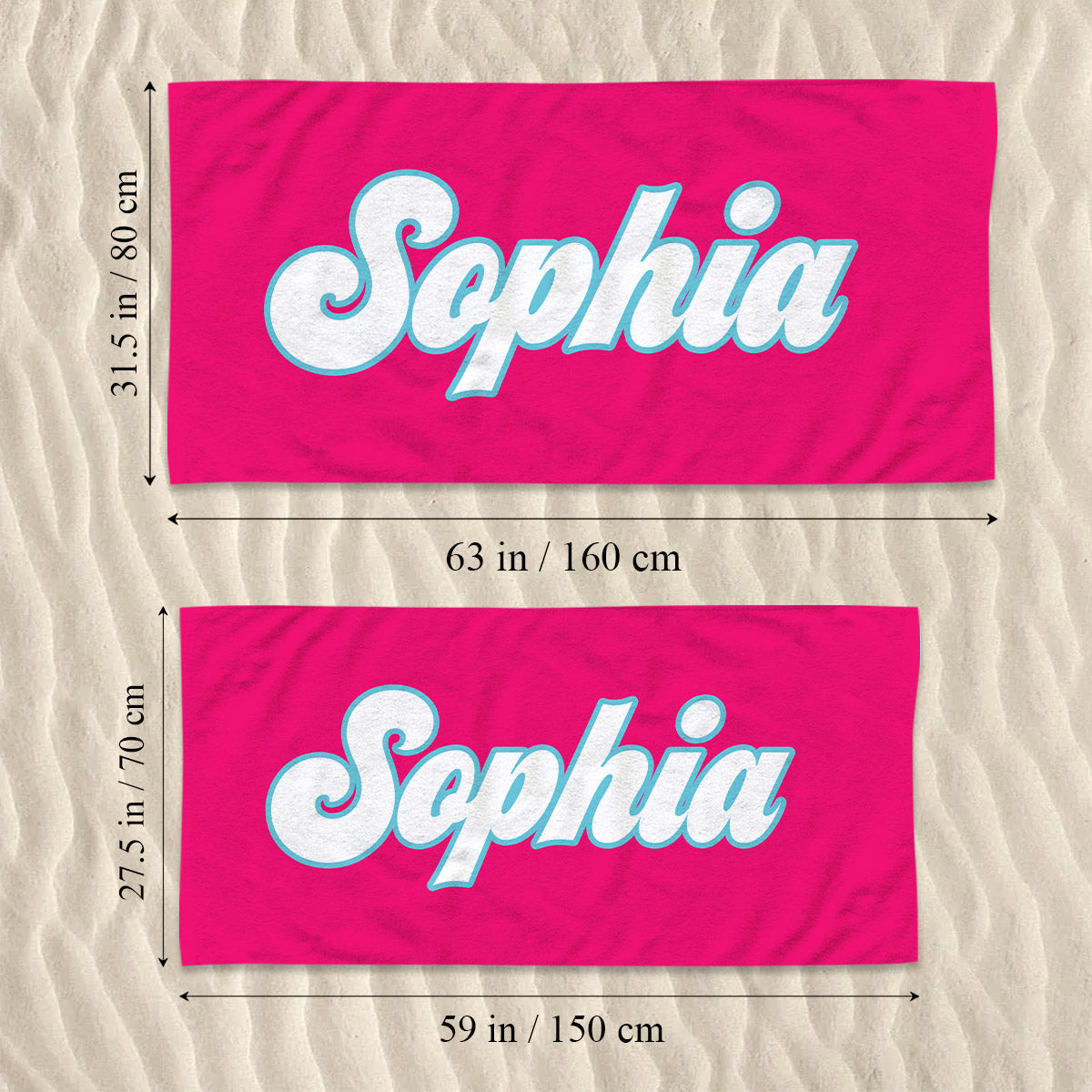 Colorful Name - Personalized Beach Towel