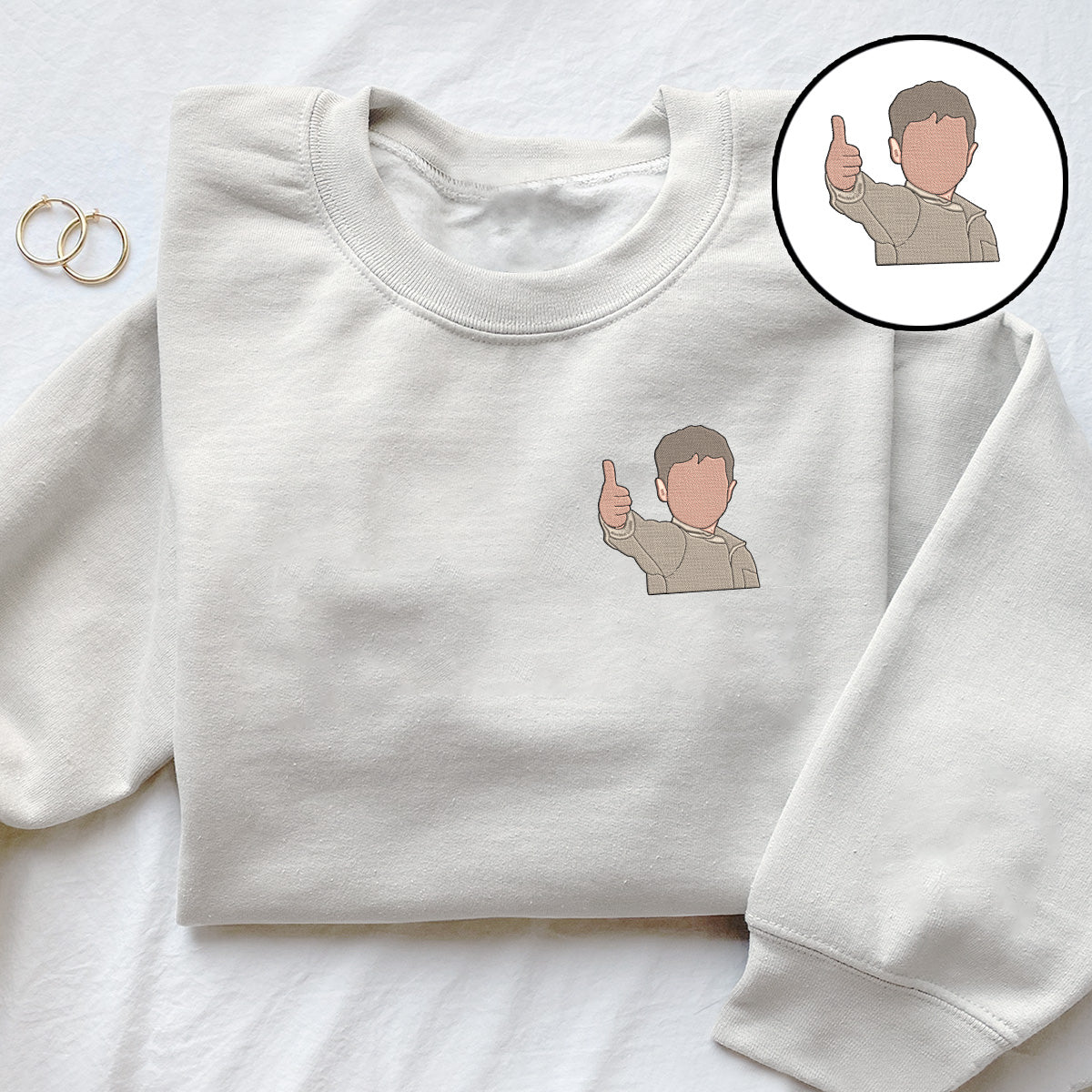 Custom 2D Photo - Personalized Kid Embroidered Sweater