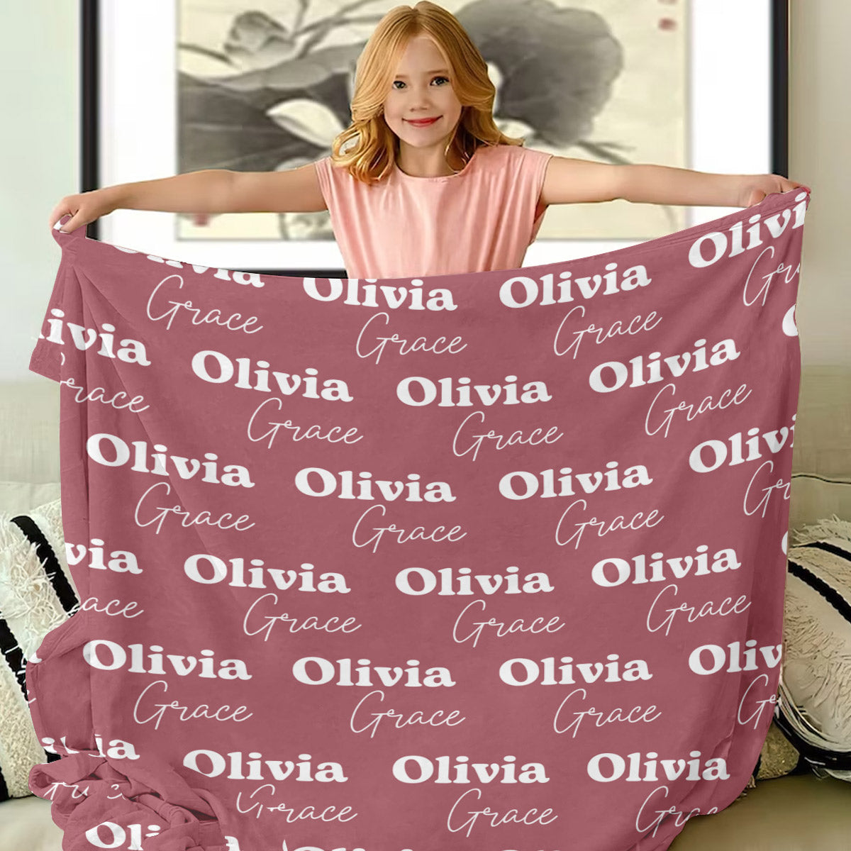 Custom Name Pattern - Personalized Daughter Blanket