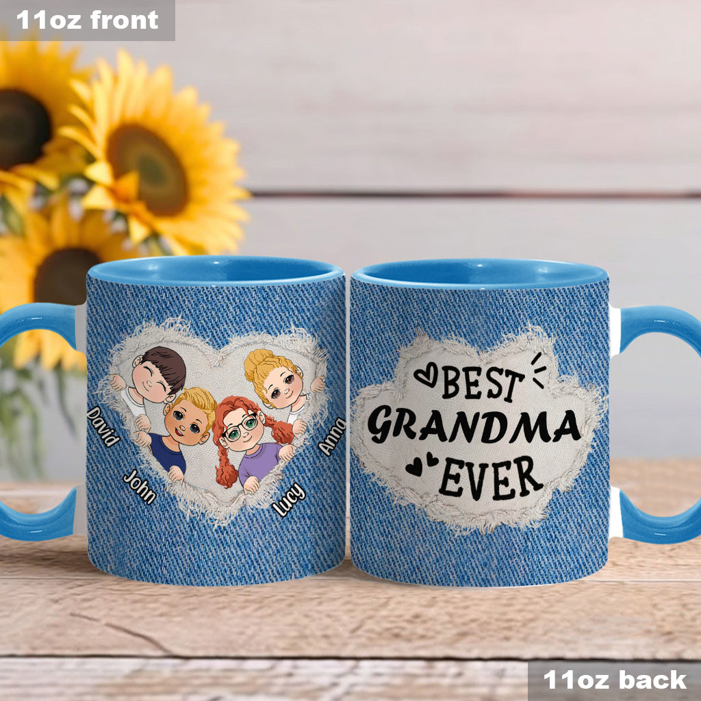 Best Grandma / Mom Ever - Personalized Grandma Accent Mug