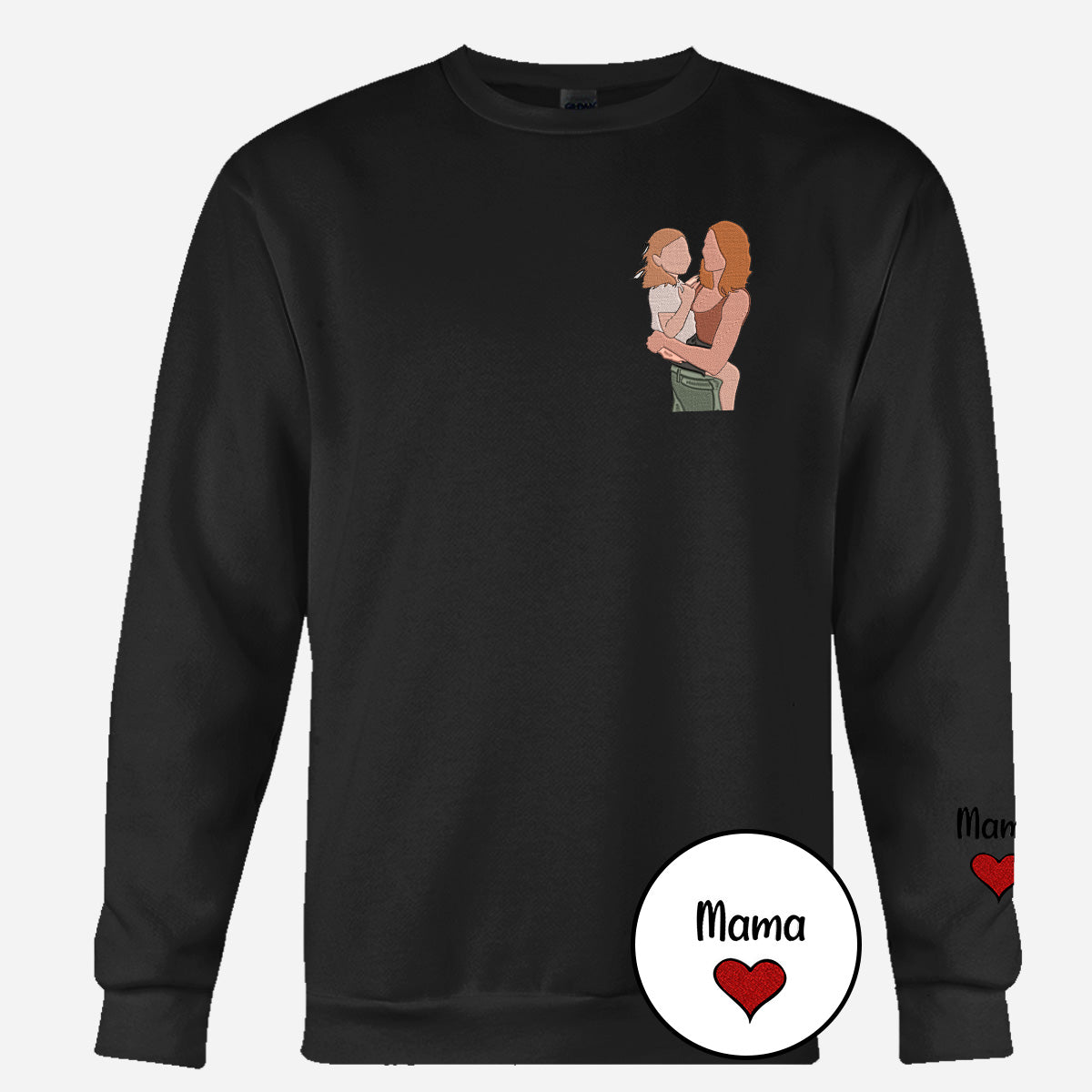 Custom 2D Photo - Personalized Mother Embroidered Sweater