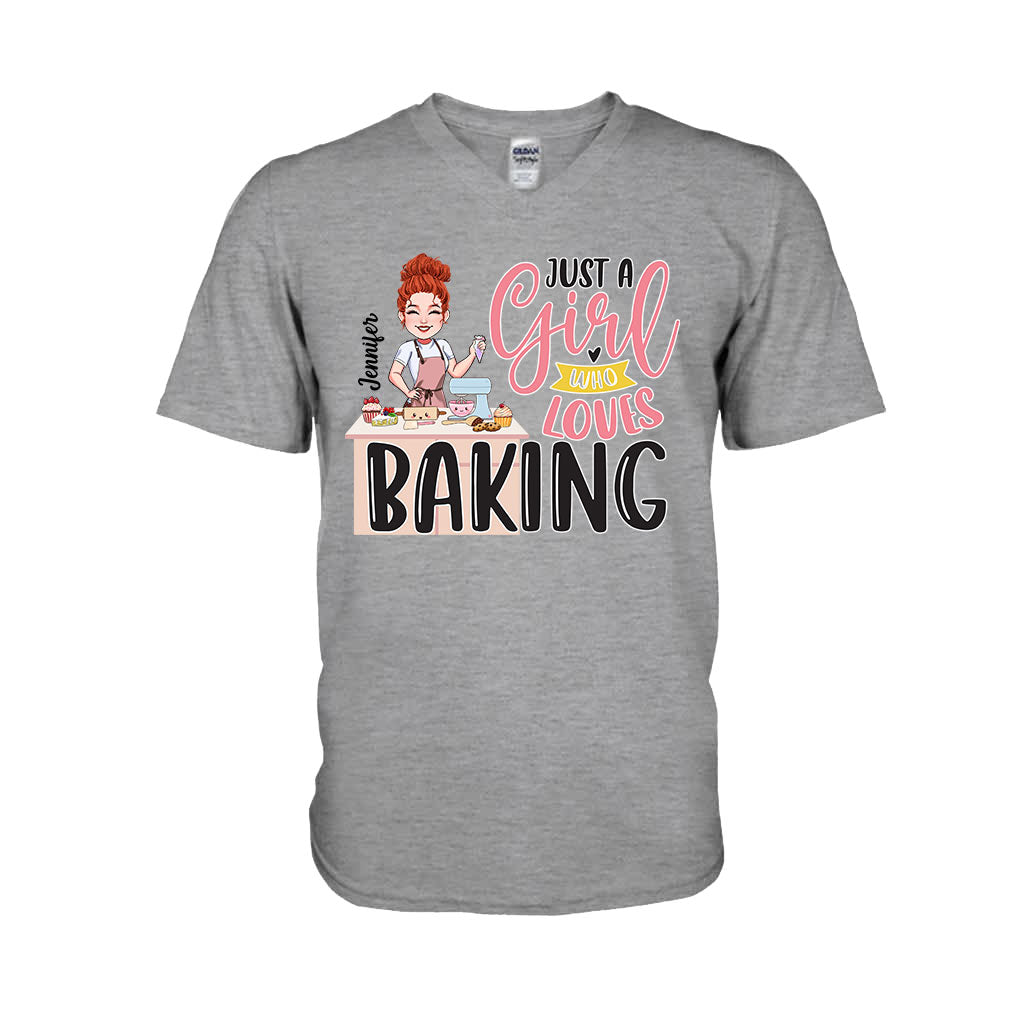 Just A Girl Who Loves Baking - Personalized Baking T-shirt and Hoodie