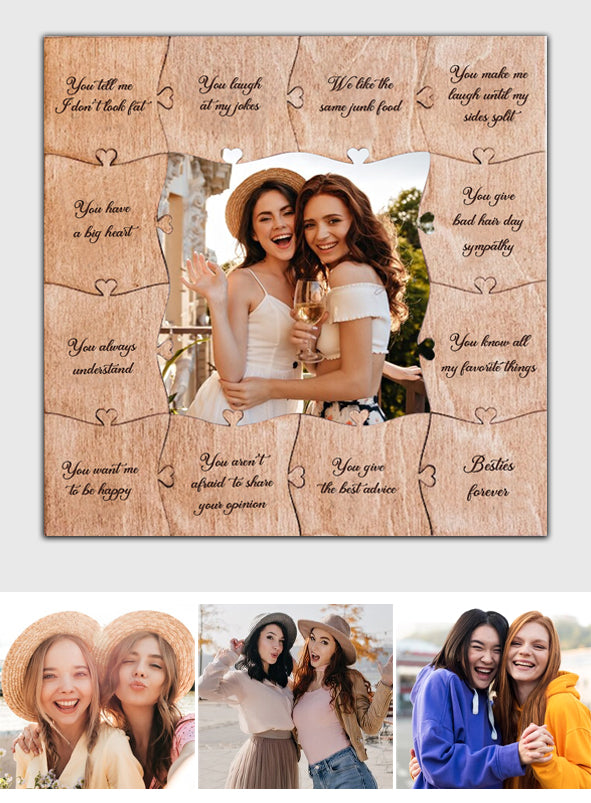 Reason Why I Love You Bestie - Personalized Bestie Picture Wooden Puzzle