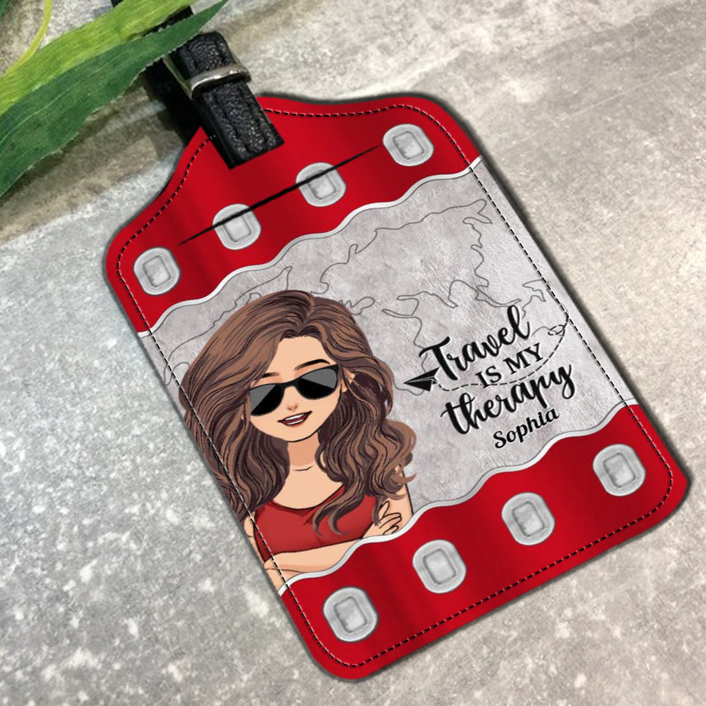 It's Time For New Adventure Custom Personalized Travelling Lover Leather Luggage Tag