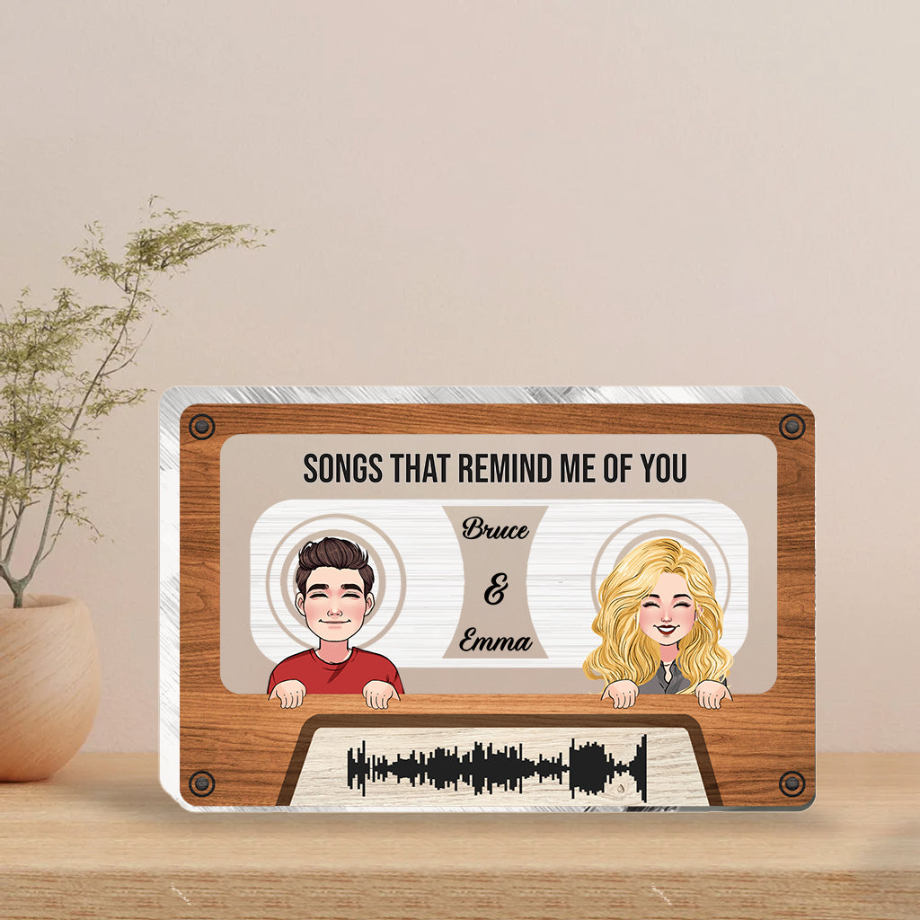 Song Remind Me Of You - Personalized Couple Custom Shaped Acrylic Plaque