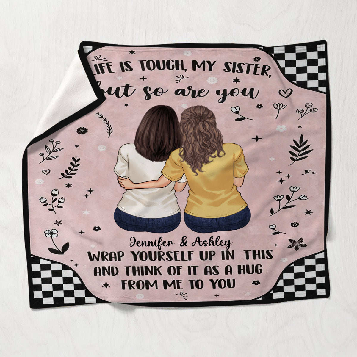 Life Is Tough - Personalized Sibling Blanket