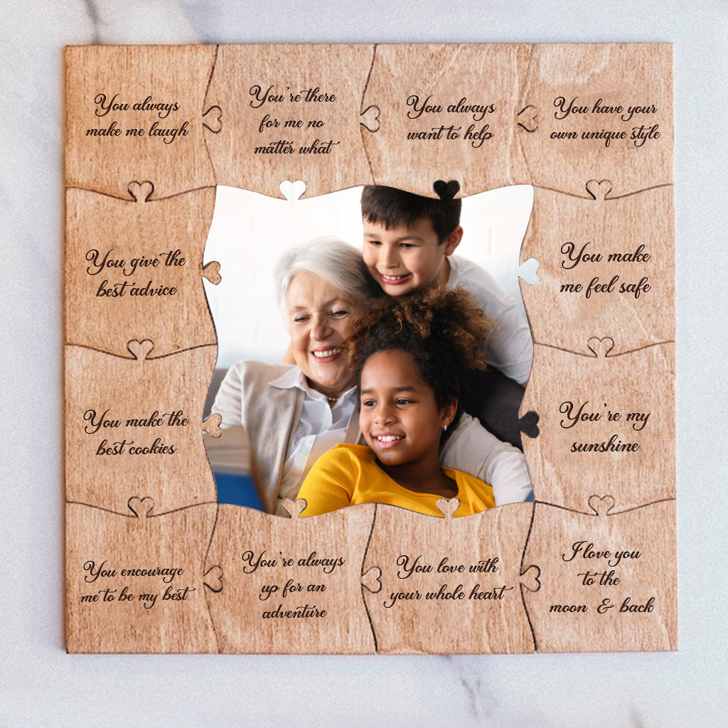 Reason Why I Love You Grandma - Gift for grandma - Personalized Picture Wooden Puzzle