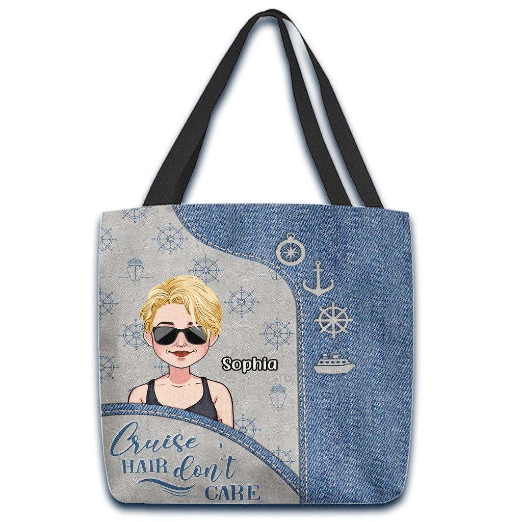 Cruise Hair Don't Care - Personalized Cruising Tote Bag