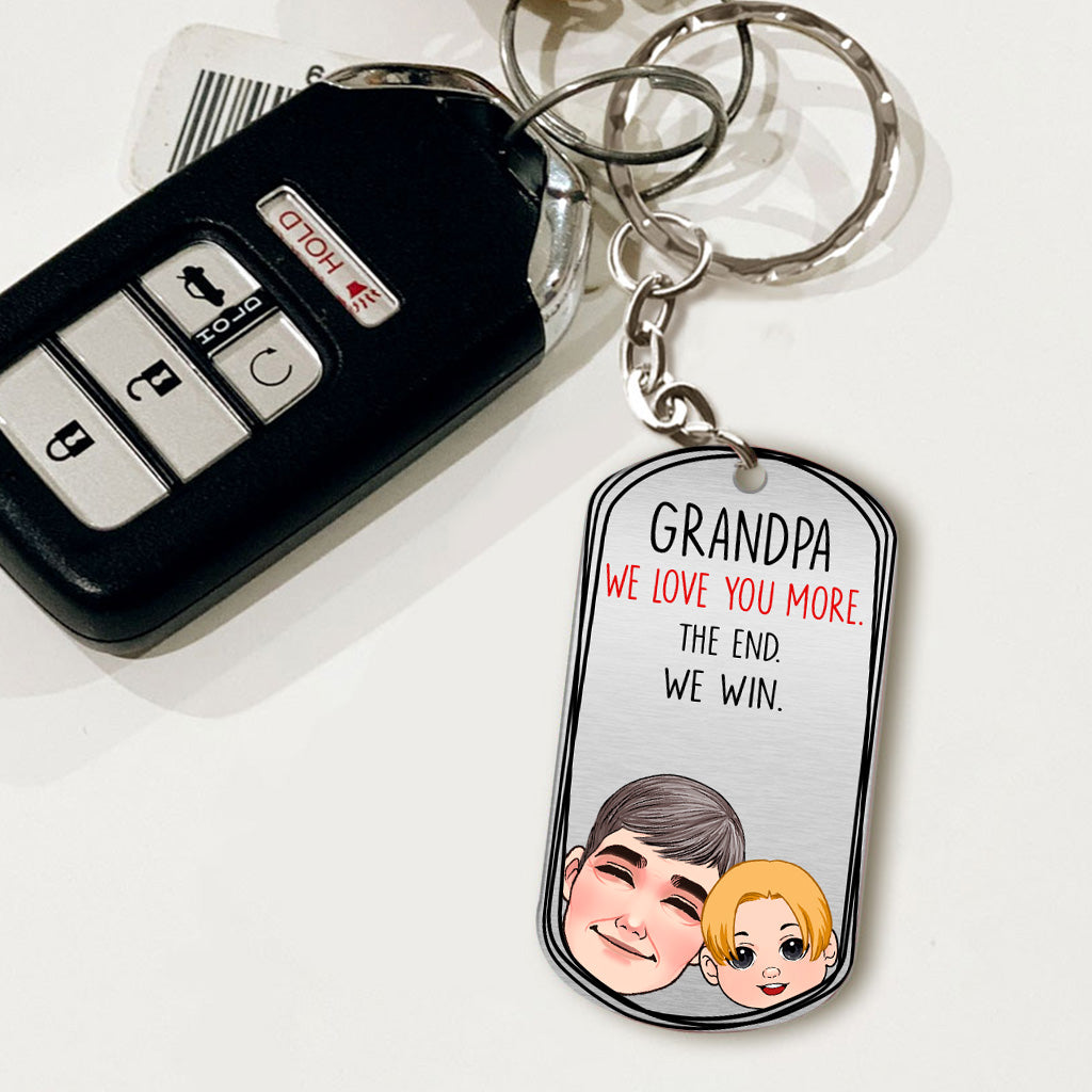 Dad I Love You More - Gift for Dad, Grandma, Grandpa, Mom - Personalized Keychain