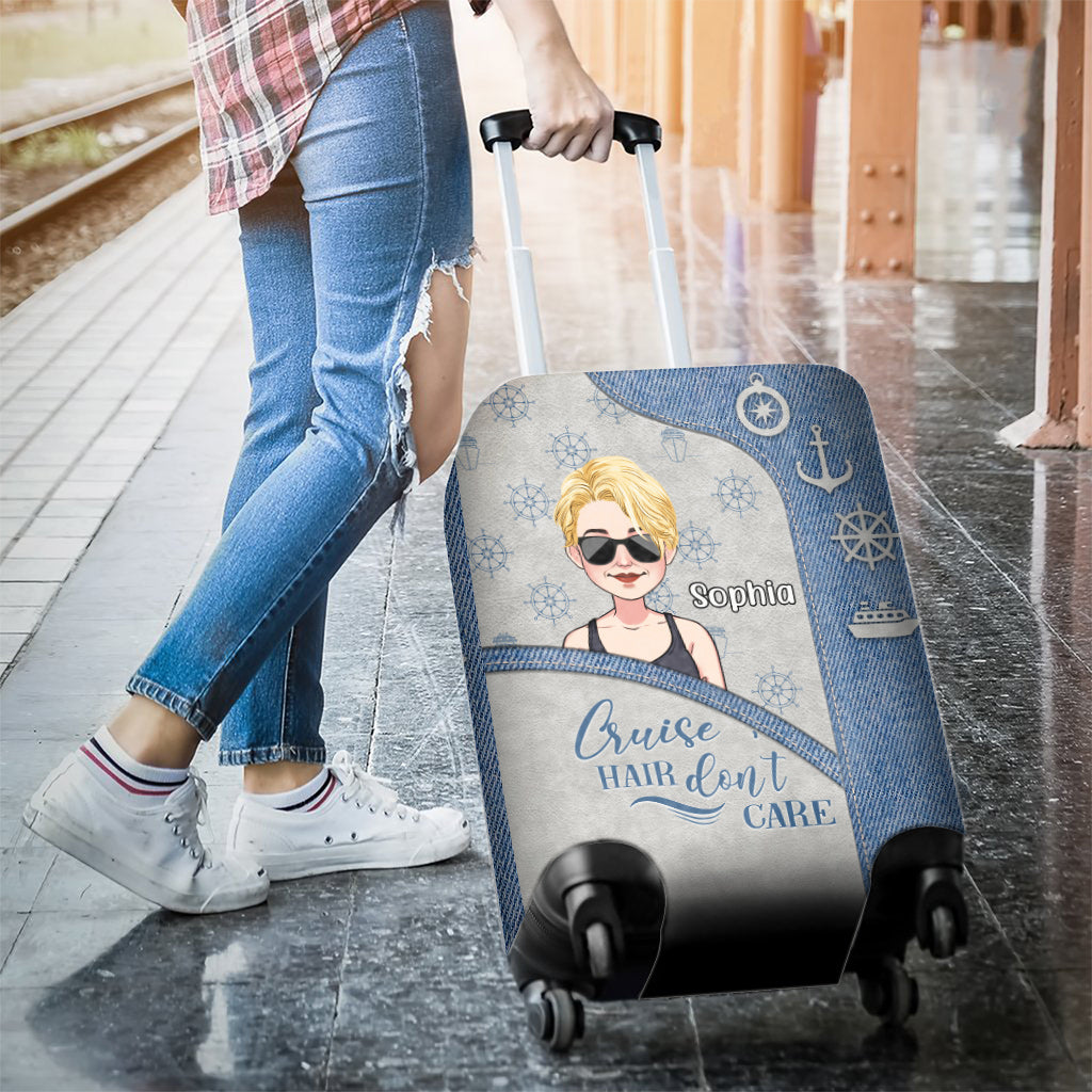 Cruise Hair Don't Care - Personalized Cruising Luggage Cover