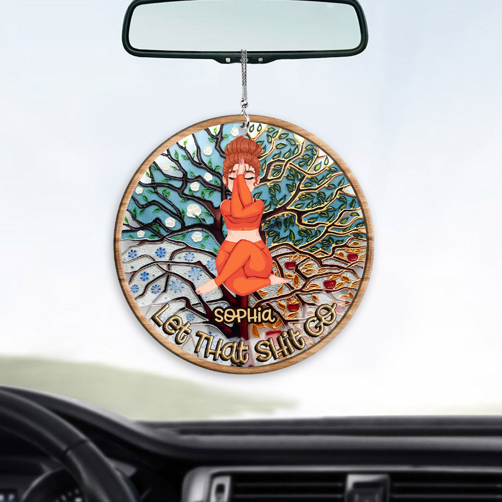 Discover Let That Shit Go - Personalized Yoga Acrylic Car Hanger
