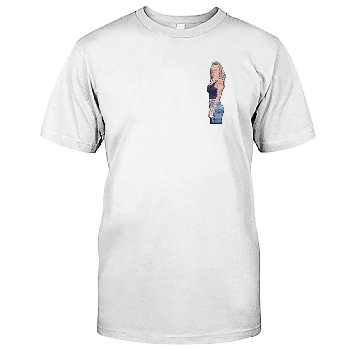 Custom 2D Photo - Personalized Daughter Embroidered T-shirt