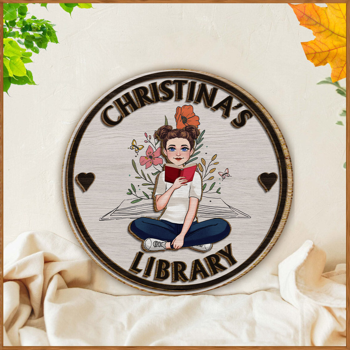 My Library - Personalized Book 2 Layered Wood Sign / Wood Plaque