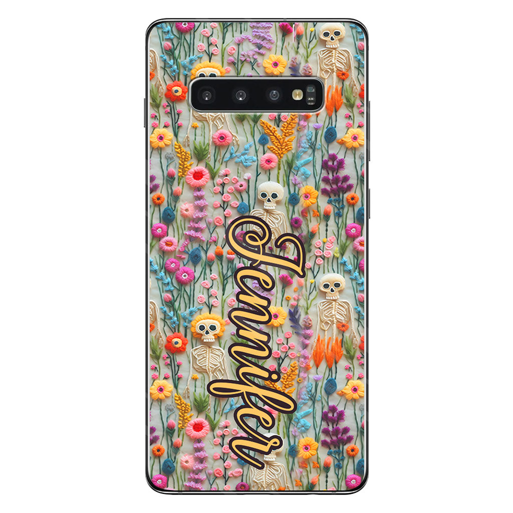 Floral Skeleton - Personalized Skull Phone Case