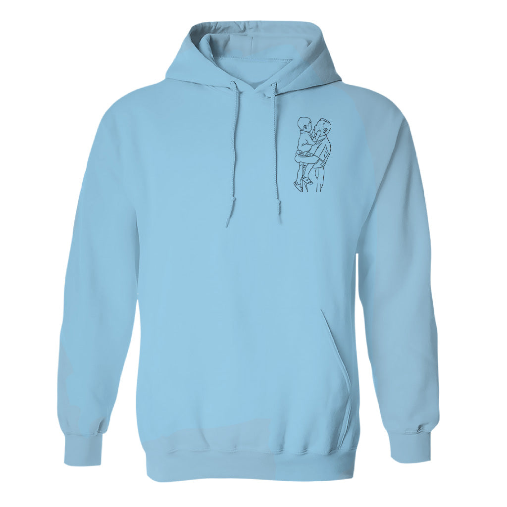 Custom Line Art - Personalized Grandpa Embroidered Hoodie