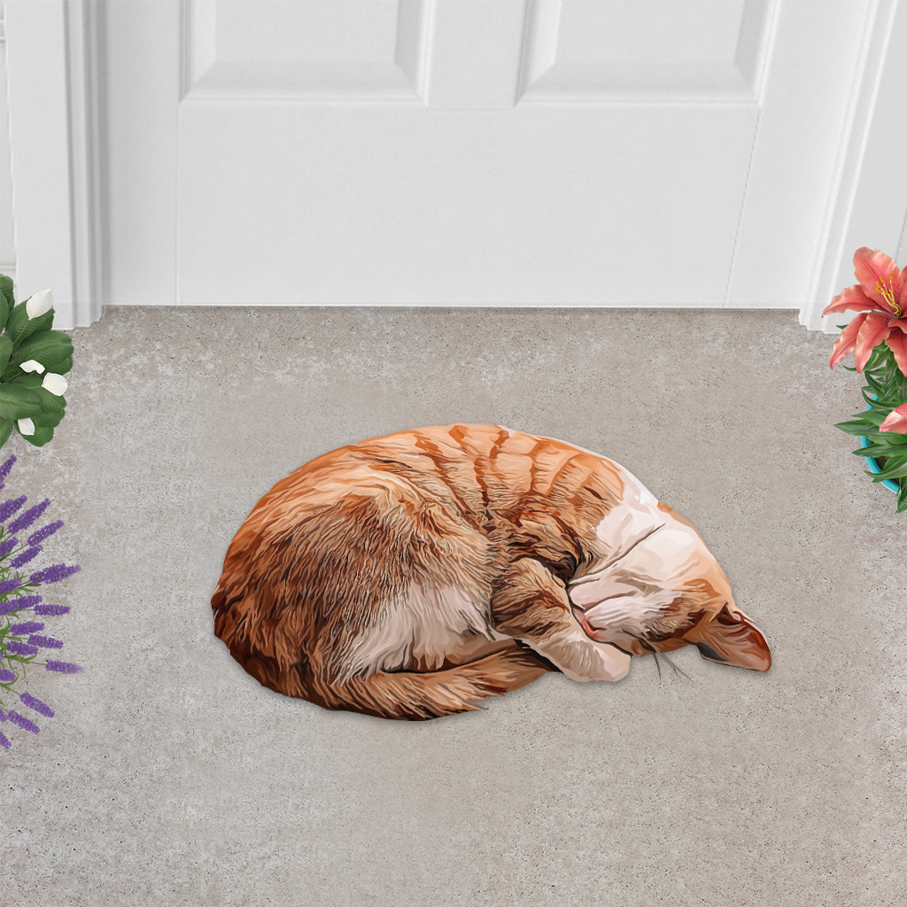 Cute Cat - Personalized Cat Shaped Doormat