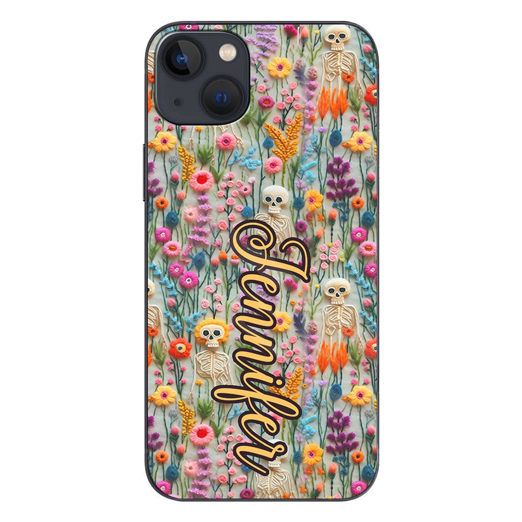 Floral Skeleton - Personalized Skull Phone Case