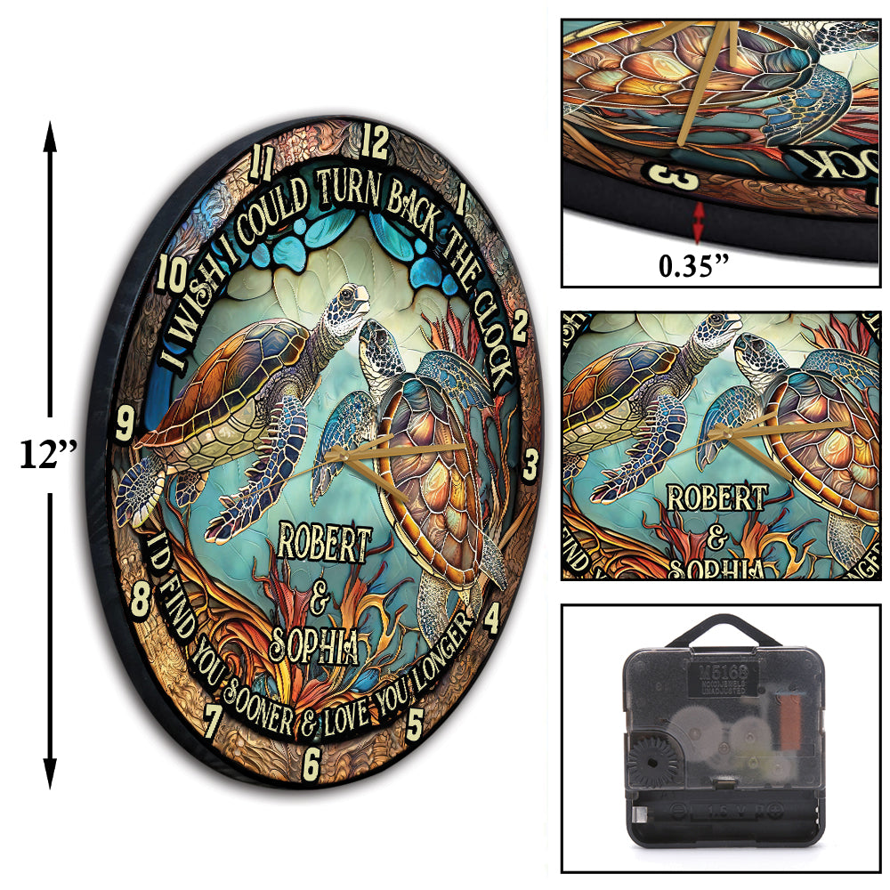 Turn Back The Clock - Personalized Turtle Wall Clock