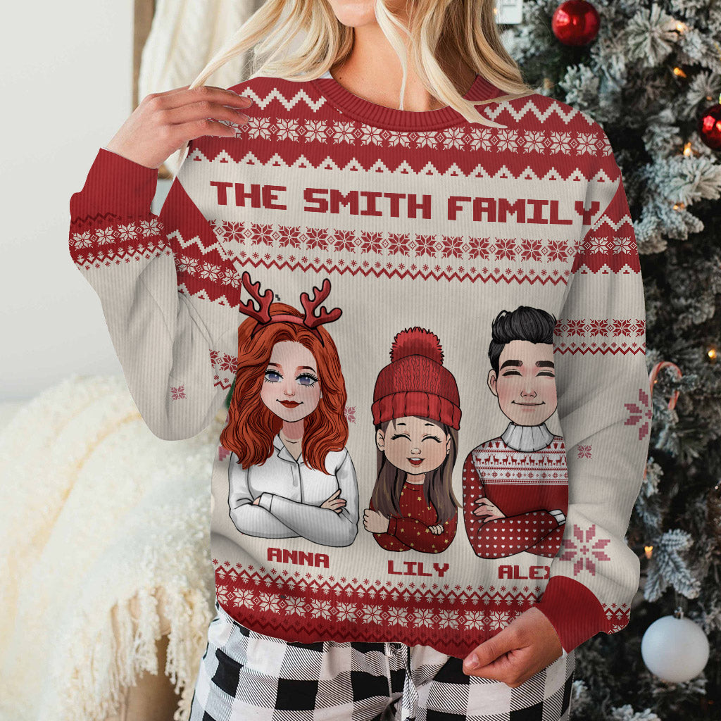 Merry Christmas - Personalized Family Ugly Sweater