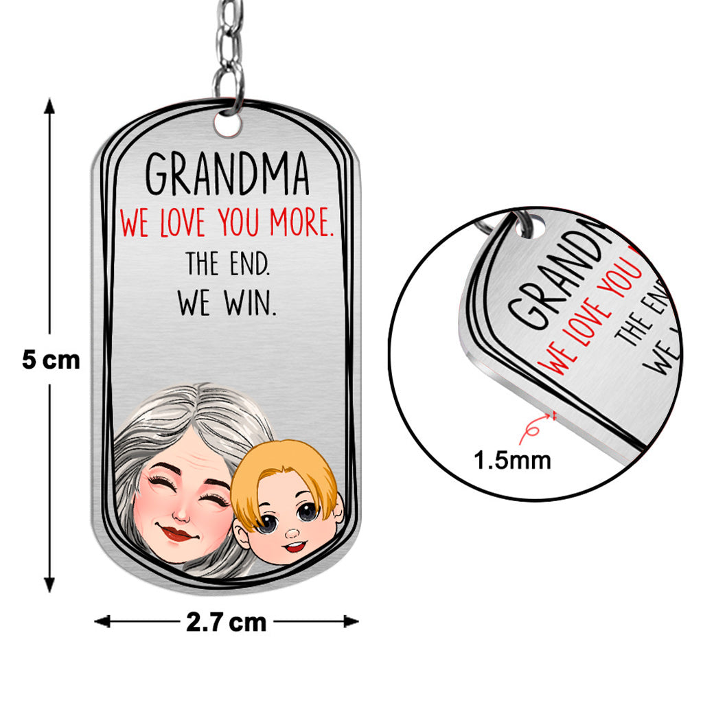 Discover Dad I Love You More - Gift for dad, grandma, grandpa, mom, uncle, aunt - Personalized Stainless Steel Keychain