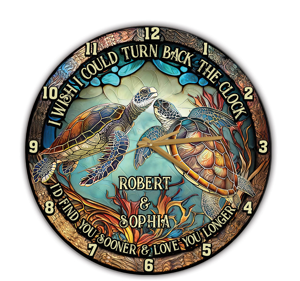 Turn Back The Clock - Personalized Turtle Wall Clock