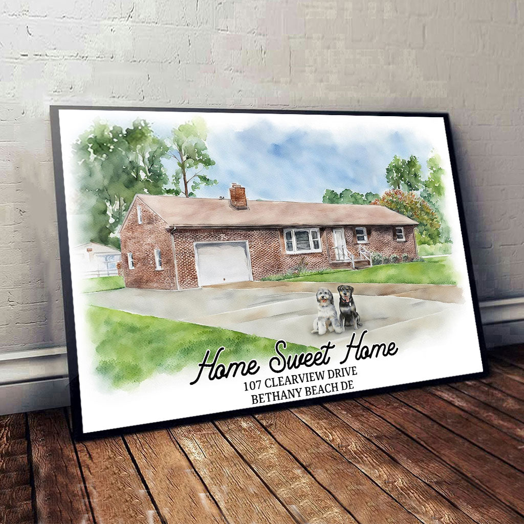 Home Sweet Home - Personalized Housewarming Canvas And Poster