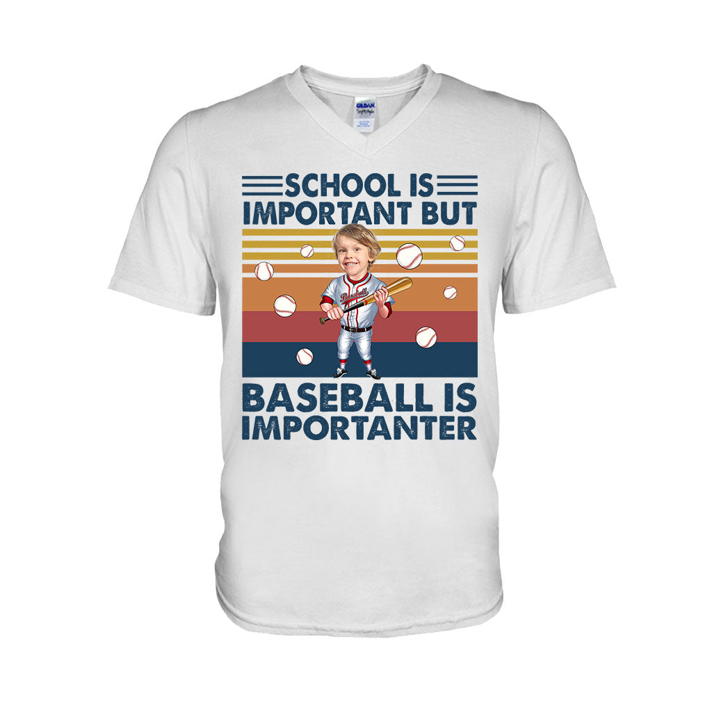 School Is Important But - Personalized Baseball T-shirt And Hoodie