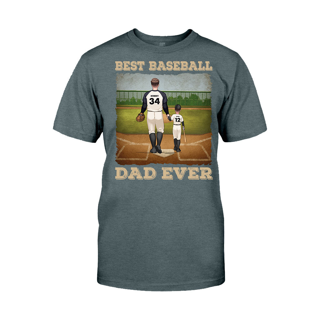 Best Baseball Dad Ever - Personalized Baseball T-shirt & Hoodie