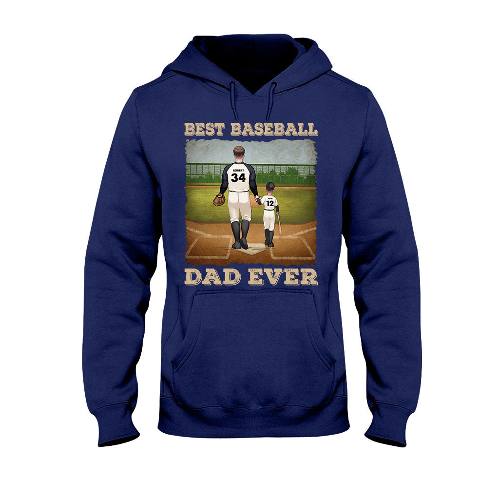 Best Baseball Dad Ever - Personalized Baseball T-shirt & Hoodie