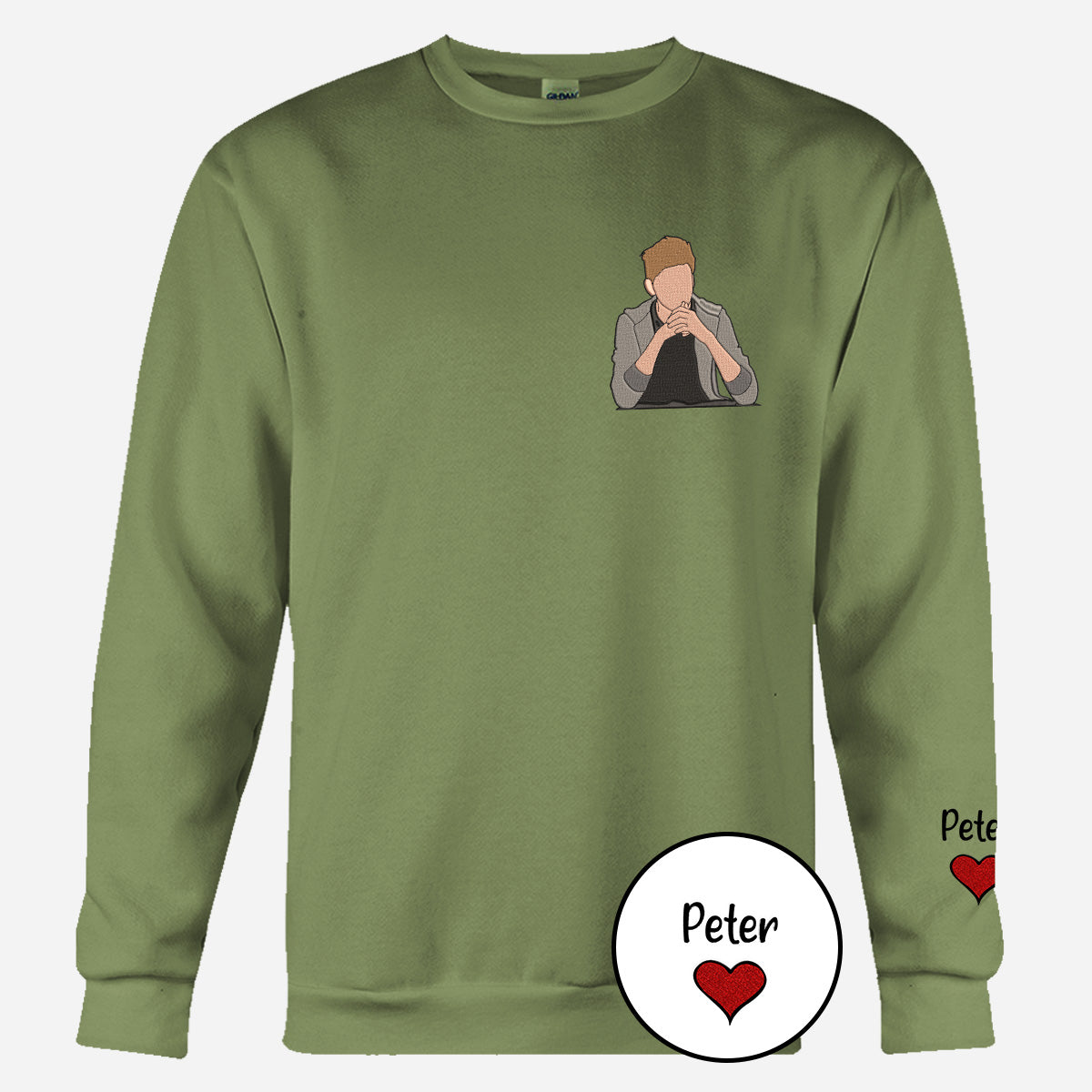 Custom 2D Photo - Personalized Uncle Embroidered Sweater