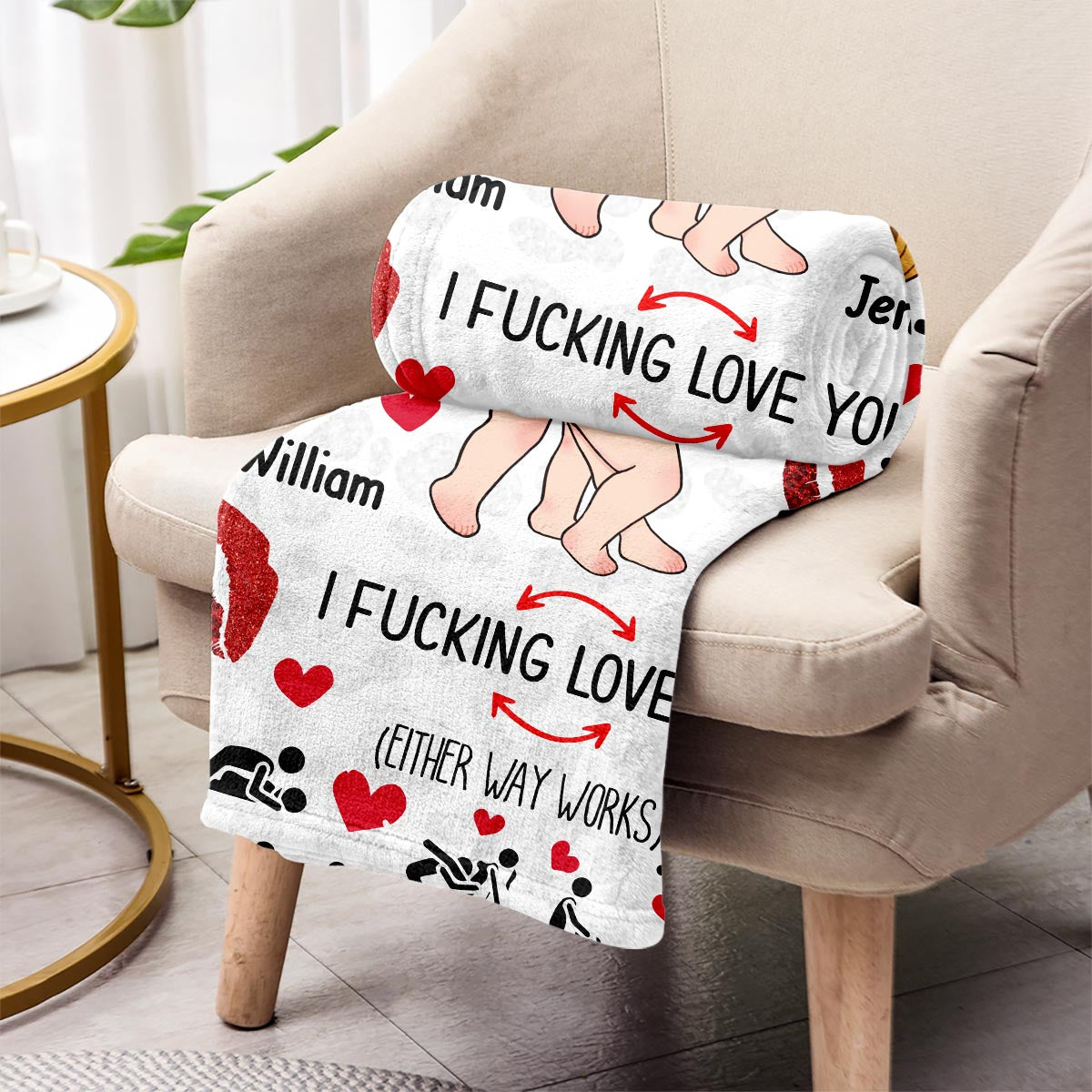 I Love You - Personalized Couple Blanket