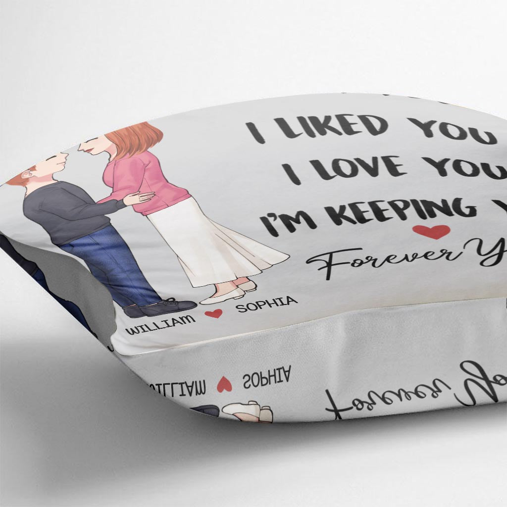 I Met You I Liked You I Love You Keeping You - Personalized Couple Throw Pillow