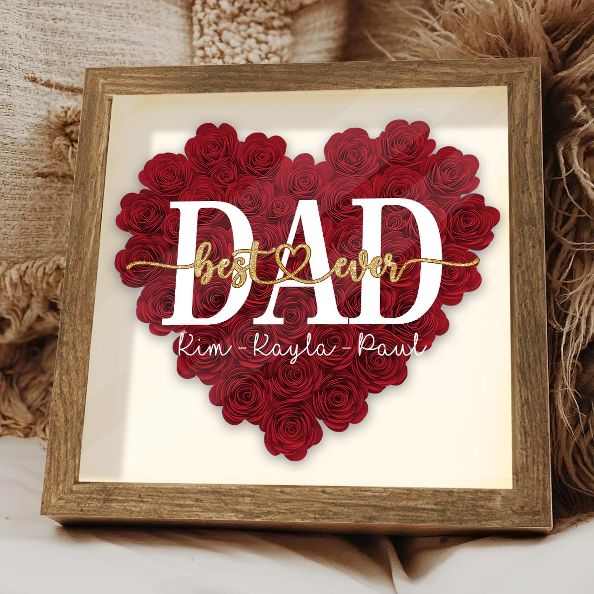 Discover Best Daddy Ever - Custom Gift For Family Members Flower Frame Box